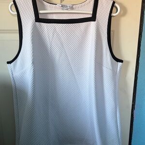 Liz Claiborne White Tank Top with Black Trim